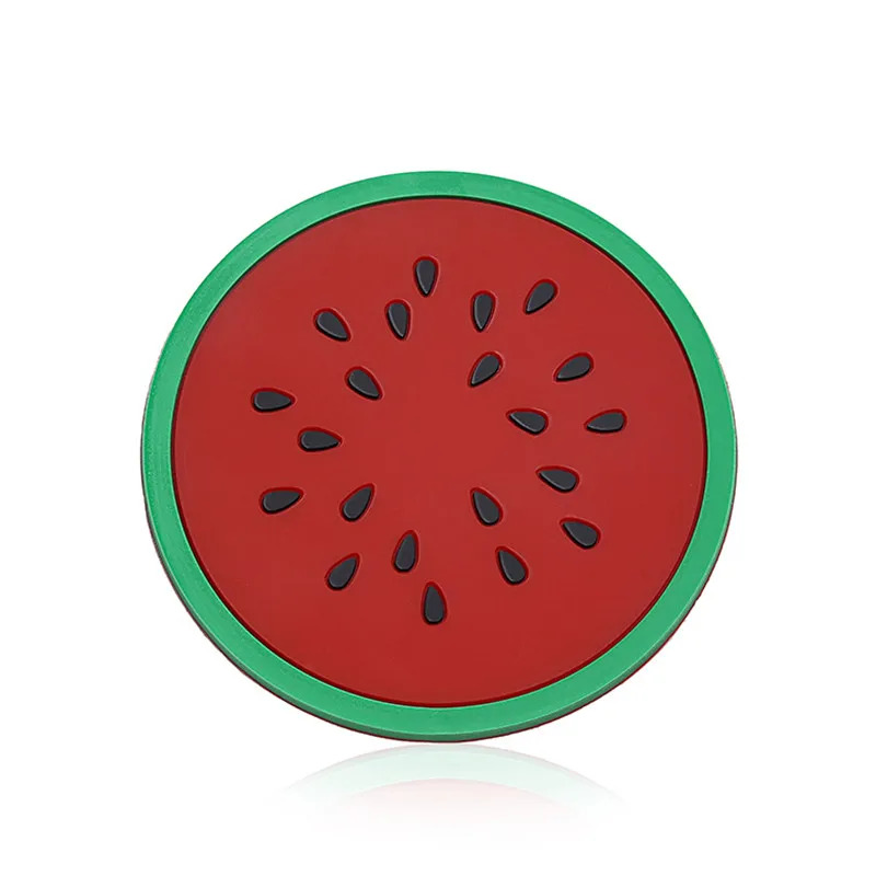 2 шт./лот круглый силиконовый коврик арбуз лимон фрукты силиконовые подставки