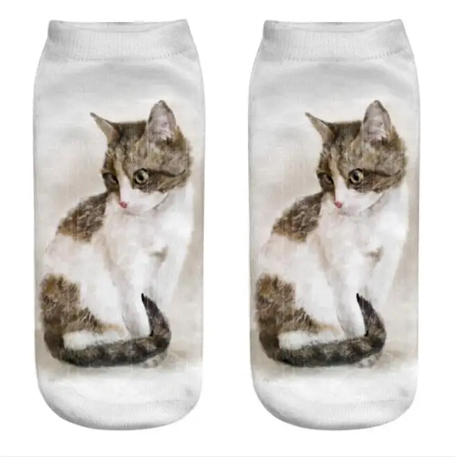 wholesale-free shipping Kitty 3D printed socks short tube female boat hot women | Женская одежда