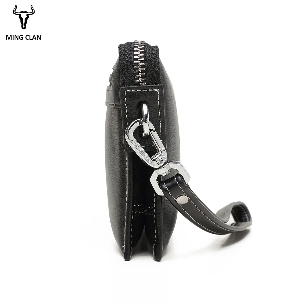 Mingclan Luxury Brand Male Leather Purse Men's Clutch Wallets Handy Bags Business Handbag Men Day Clutch Bag With Zipper Pocket