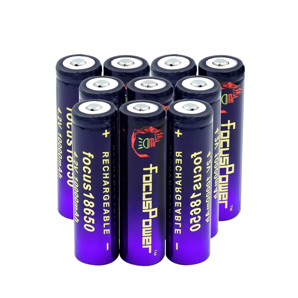 Большая емкость 10000mah 3,7 v 18650 литий-ионная аккумуляторная батарея для фонарика фар