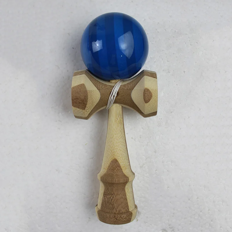 Bamboo Blue Kendama 18 см полная трещина PU краска деревянный шар Kendama умелое жонглирование мяч игра игрушка Спорт на открытом воздухе - Цвет: Bamboo Blue