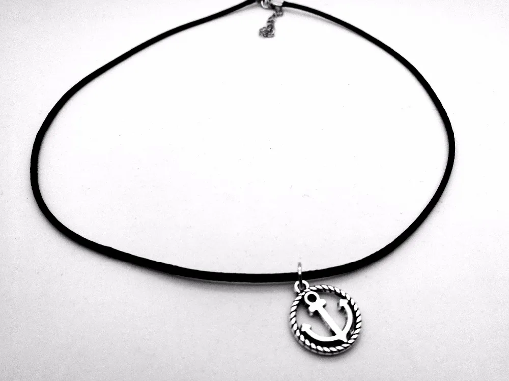 Винтажное круглое ожерелье в виде морского якоря крючки для руля кожаной веревки