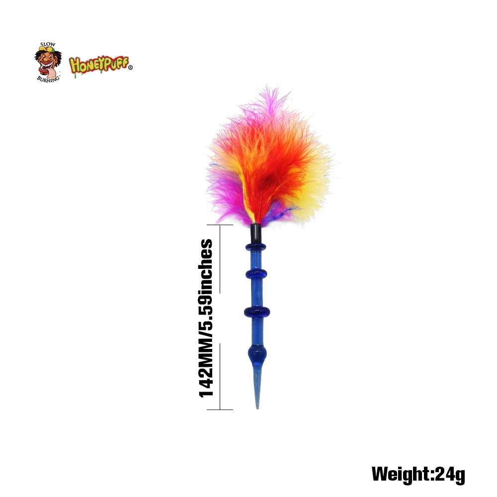 HONEYPUFF радужные перья Dabbler 5 6 дюймов воск Dab инструмент Красочные толстые Pyrex Dabber