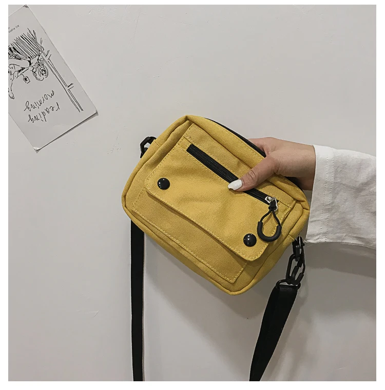 Летняя новая Корейская ulzzang модная парусиновая сумка на плечо в японском стиле Харадзюку, шикарная Повседневная сумка на плечо, одноцветная маленькая квадратная сумка