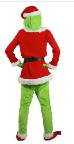 Grinch Mask How Santa Cosplay Costume Stole Christmas Suit Outfits Adult Cosumt with |