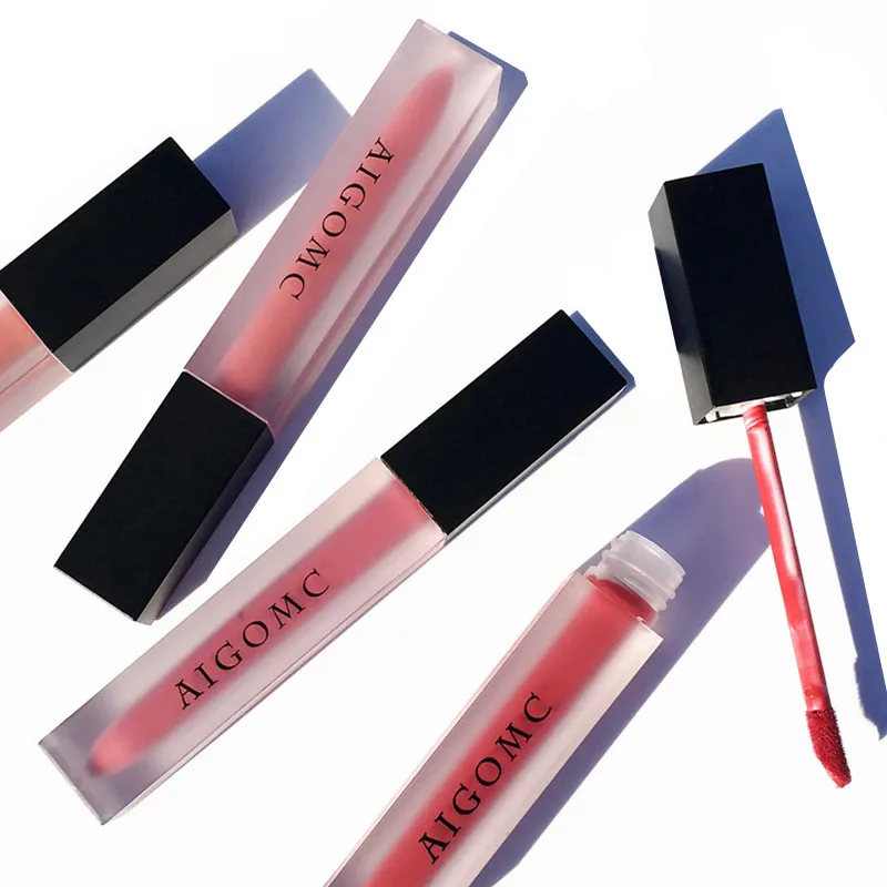 AIGOMC 2pcs/Set Liquid Lipstick Lip Gloss Professional Makeup Matte Pen Kit Long Lasting Cosmetics |
