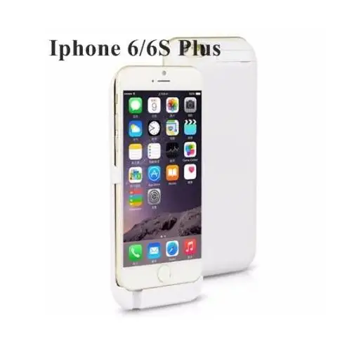 i6plus 6splus white Беспроводное зарядное устройство на заднюю панель с зажимом для аккумулятора, чехол для телефона 5000 мАч для apple iPhone 5 5S 6 6s 7 6 plus 6G 7 plus 5G 7 plus i6 - Цвет: i6plus 6splus white