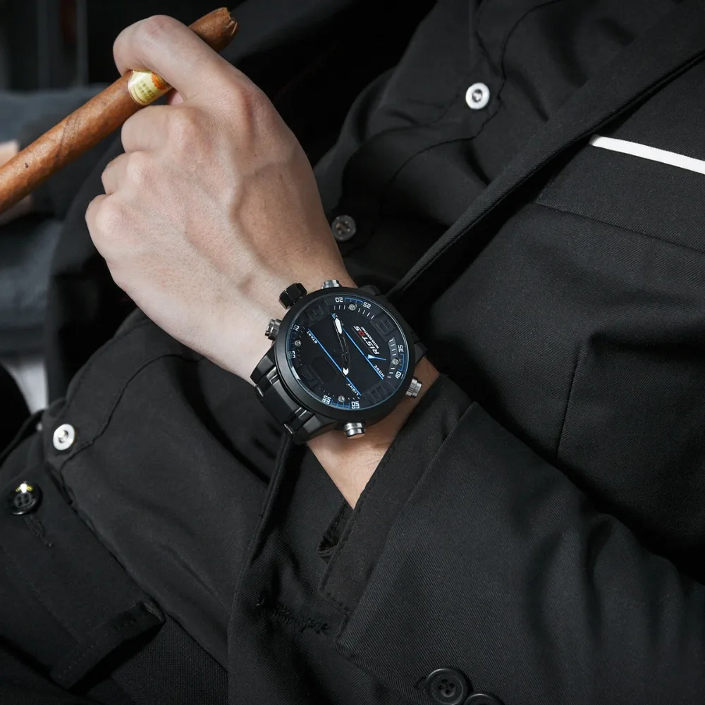 Часы RISTOS Relojes Masculino Hombre модные многофункциональные стальные мужские спортивные