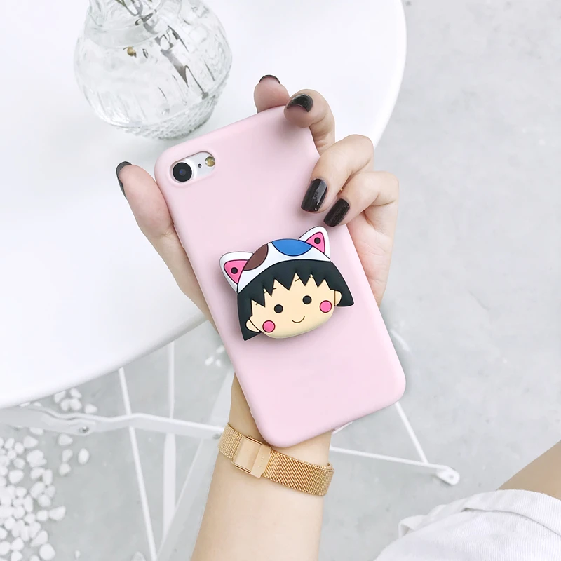 Rilakkuma кольцо с Тоторо Стенд Ручка чехол для iPhone SE 6 7 8 Plus Xs XR MAX чехол для samsung A8 J6 J8 S8 S9 S10 Plus Note 8 9 10 - Цвет: 3