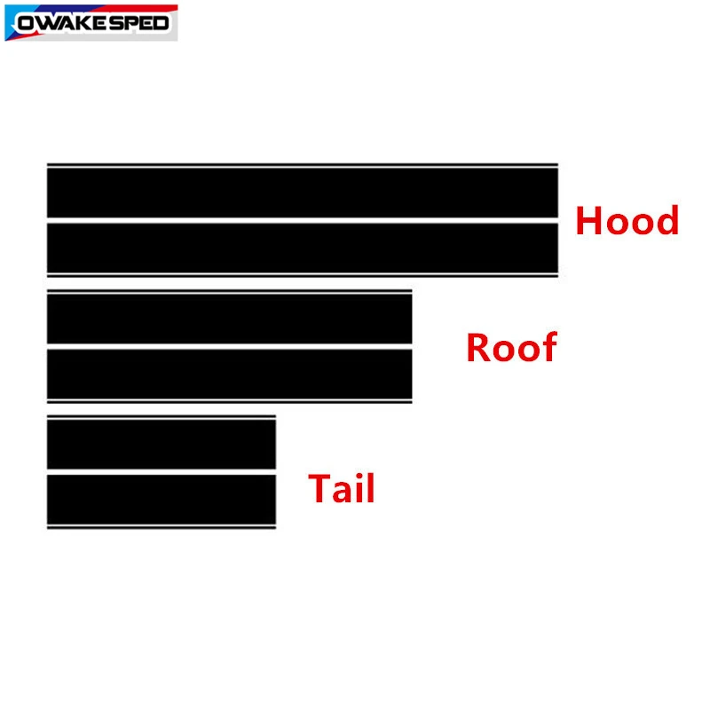 Спортивный Стайлинг гоночные линии виниловая наклейка на капот автомобиля