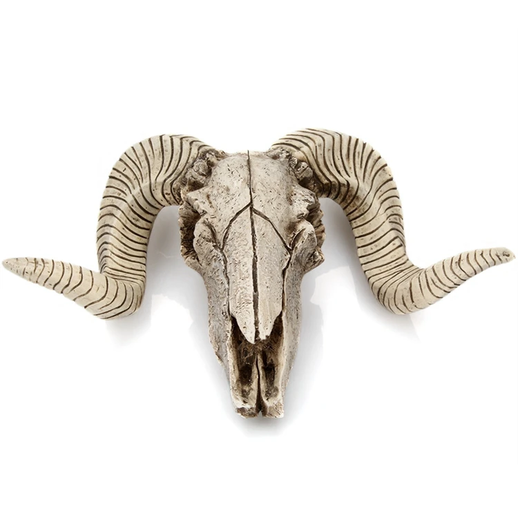 Ram Animal Longhorn Mask скульптура фигурки ремесла рога креативные Овцы из полимера голова черепа настенный Декор для дома