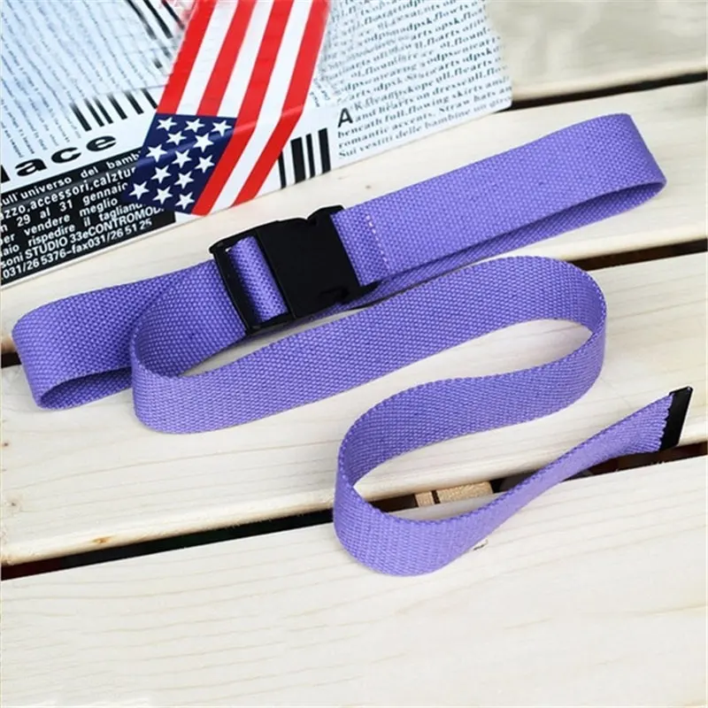 purple belt Модный длинный нейлоновый ремень для женщин, повседневный черный холщовый ремень Harajuku, Одноцветный эластичный пояс с пряжкой, уличная одежда, длинные пояса, пояс - Цвет: purple belt