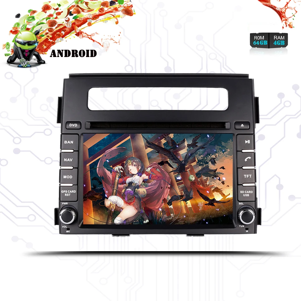 Android 9 0 автомобильный dvd-плеер Octa Core 4 Гб ОЗУ 64 ПЗУ для kia SOUL 2011 2012 2013 сенсорный экран