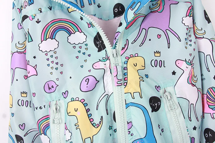 Unicorn Girls куртки Baby Girl Boy Одежда Весна Дети С Длинным Рукавом Печати Unicorn С Капюшоном Пальто Верхняя Одежда Топы Детское Пальто