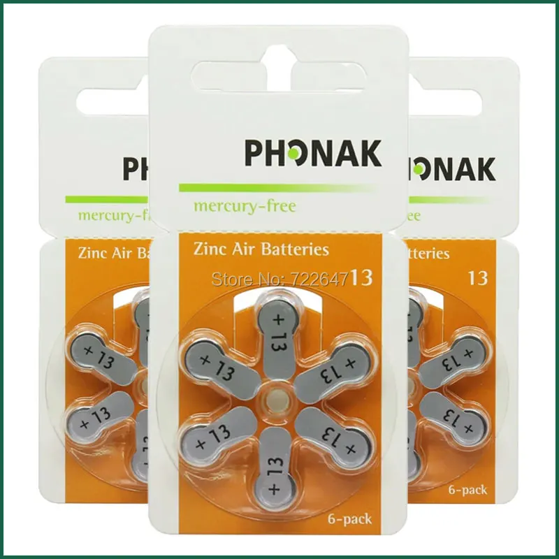 30 x Phonak цинковые батареи для воздушного слухового аппарата 13 A13 13A P13 PR48 1 45 V