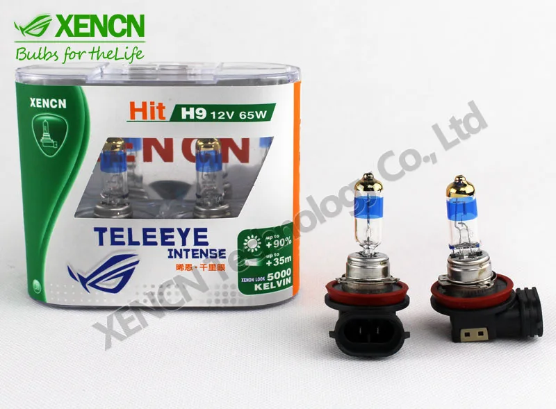 XENCN H9 12V 65W PGJ19-5 5000K Teleeye Intense Light Car High Beam Halogen Bulb UV Filter Auto lamp Free Shipping | Автомобили и