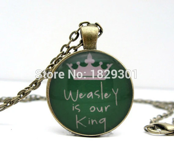 Модное колье ожерелье макси Slytherin ожерелья Weasley Is Our King Draco Malfoy стеклянный купол HZ1 |
