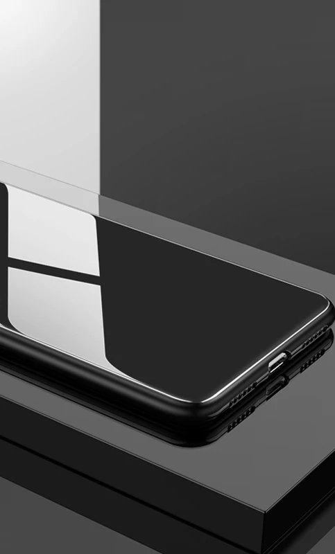YUETUO tpu Tempered glass phone back etui,capinha,coque,cover,case for xiaomi mi 8 lite se 8se mi8 8lite for xiomi accessories - Цвет: black