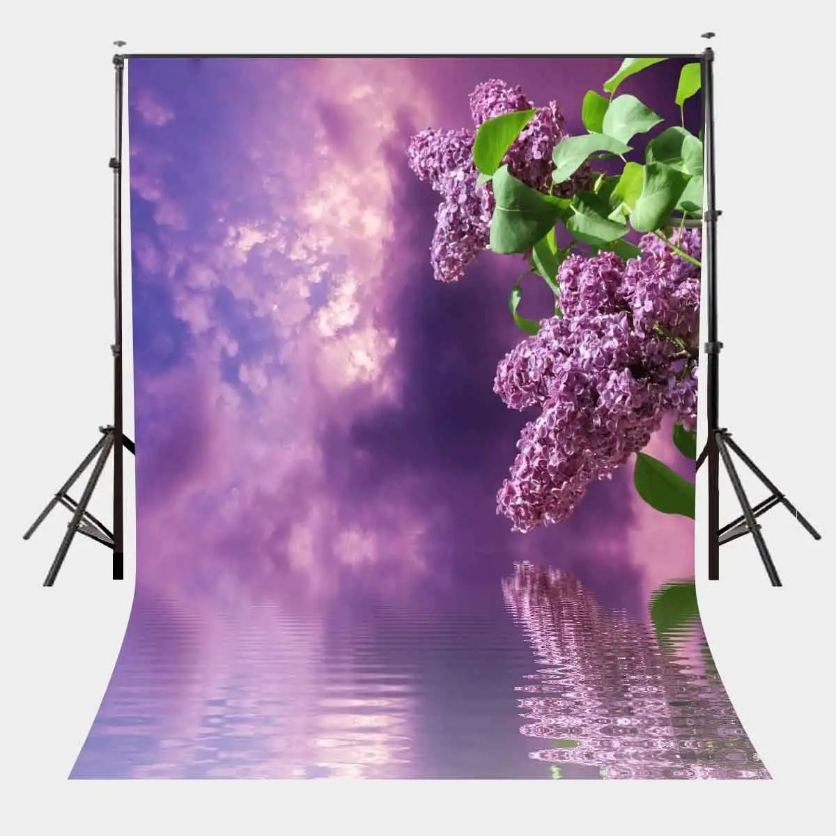 150x220 см фиолетовый сиреневый цветок фон толстые облака голубое небо фотография