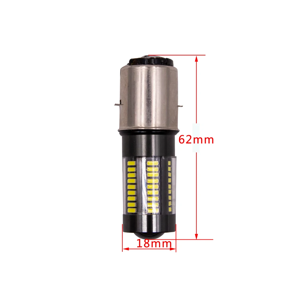 1 шт. H6 BA20D H6M P15D 4014 66SMD Светодиодные белые лампочки для мотоцикла фары скутера