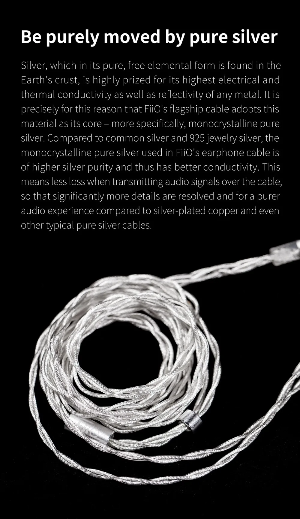 FiiO LC-2.5D LC-3.5D LC-4.4D высокой степени чистоты монокристаллический стерлингового серебра Litz кабель для наушников для F9 PRO FH1 M11 LC 3.5D