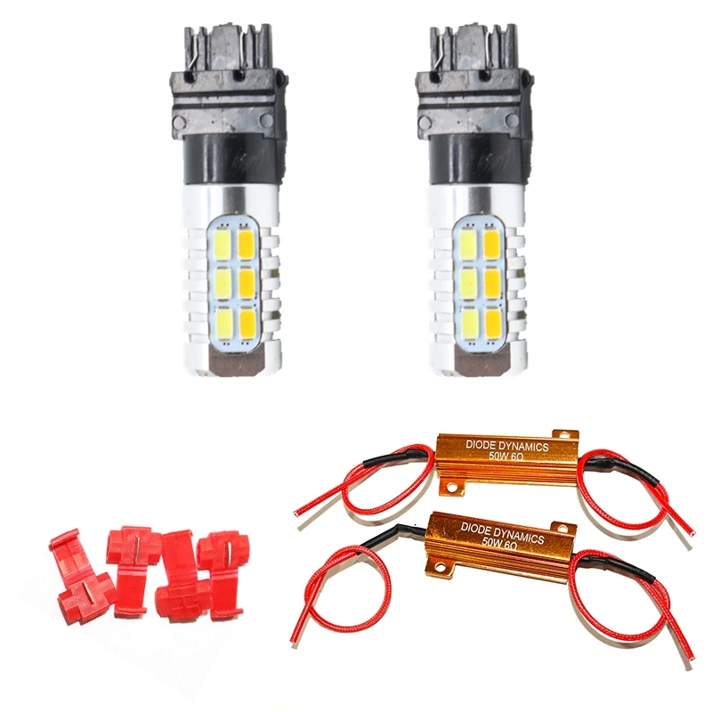 Дневные ходовые огни 1157 BAY15D T20 7443 T25 3157 2 шт. двухцветные бело-янтарные