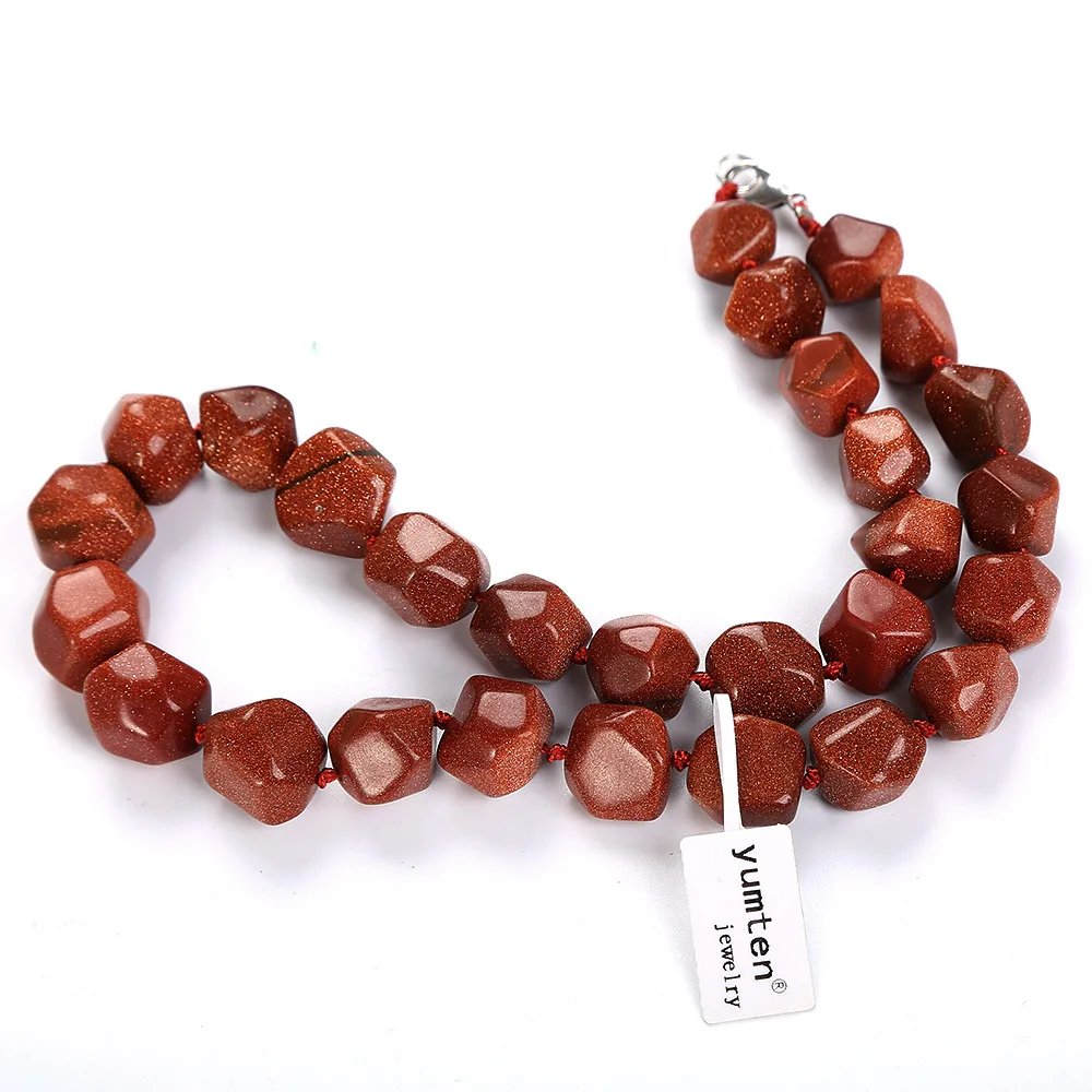 Yumten Goldstone большое ожерелье унисекс аксессуары Кристалл Классический