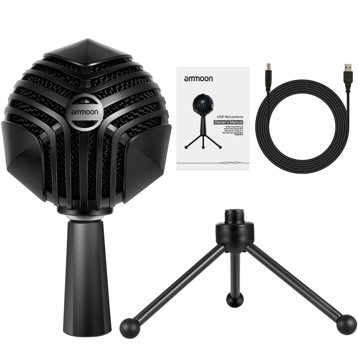 Ammoon GM-888 USB конденсаторный микрофон с шарообразным микрофоном настольной
