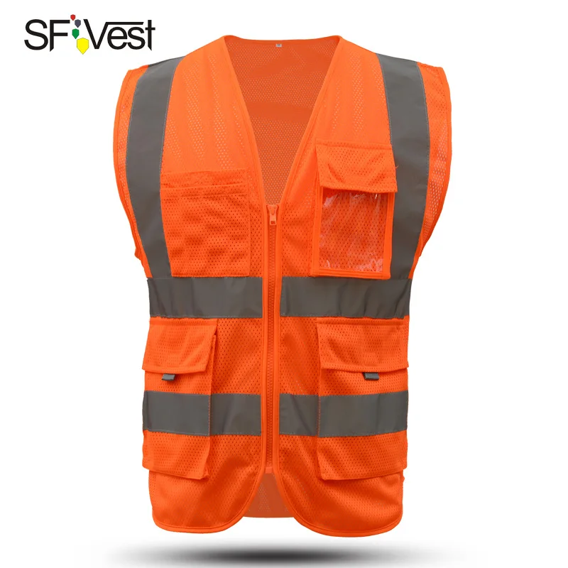 SFVEST HI VIS VIZ полиэфирные ленты жилет высокая видимость Рабочая безрукавка