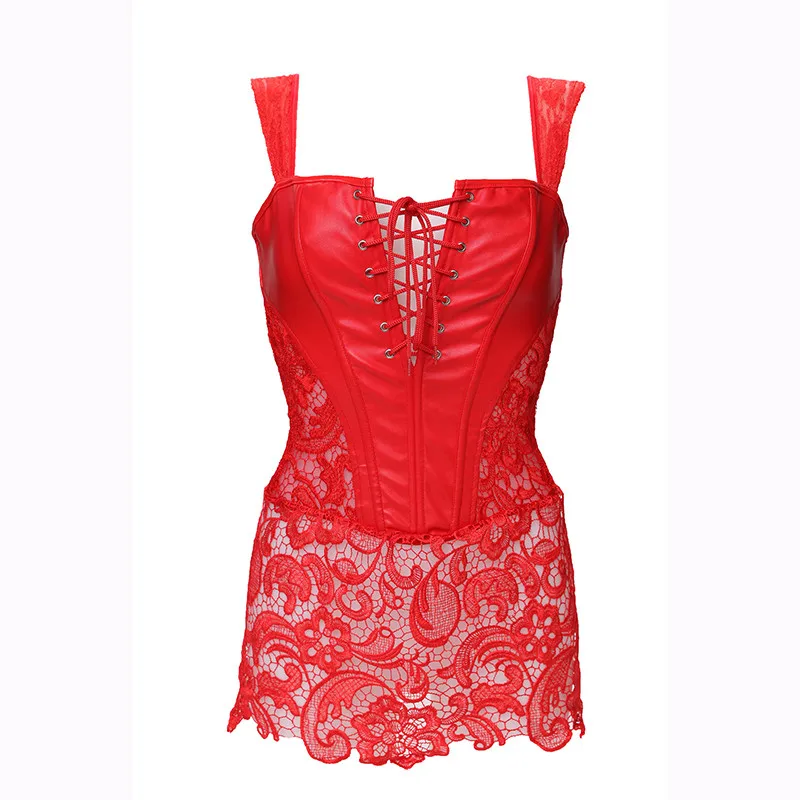 Большой размер Черный Красный винтажный Готический корсет стимпанк ткань Броня