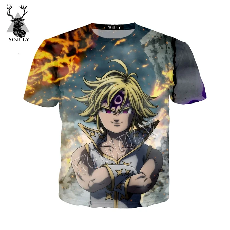 YOJULY The Seven Deadly Sins Meliodas аниме 3D Принт футболки летняя повседневная футболка унисекс Мужская/женская одежда с короткими рукавами Y30