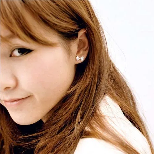 

zircon popular cute bow zircon earrings