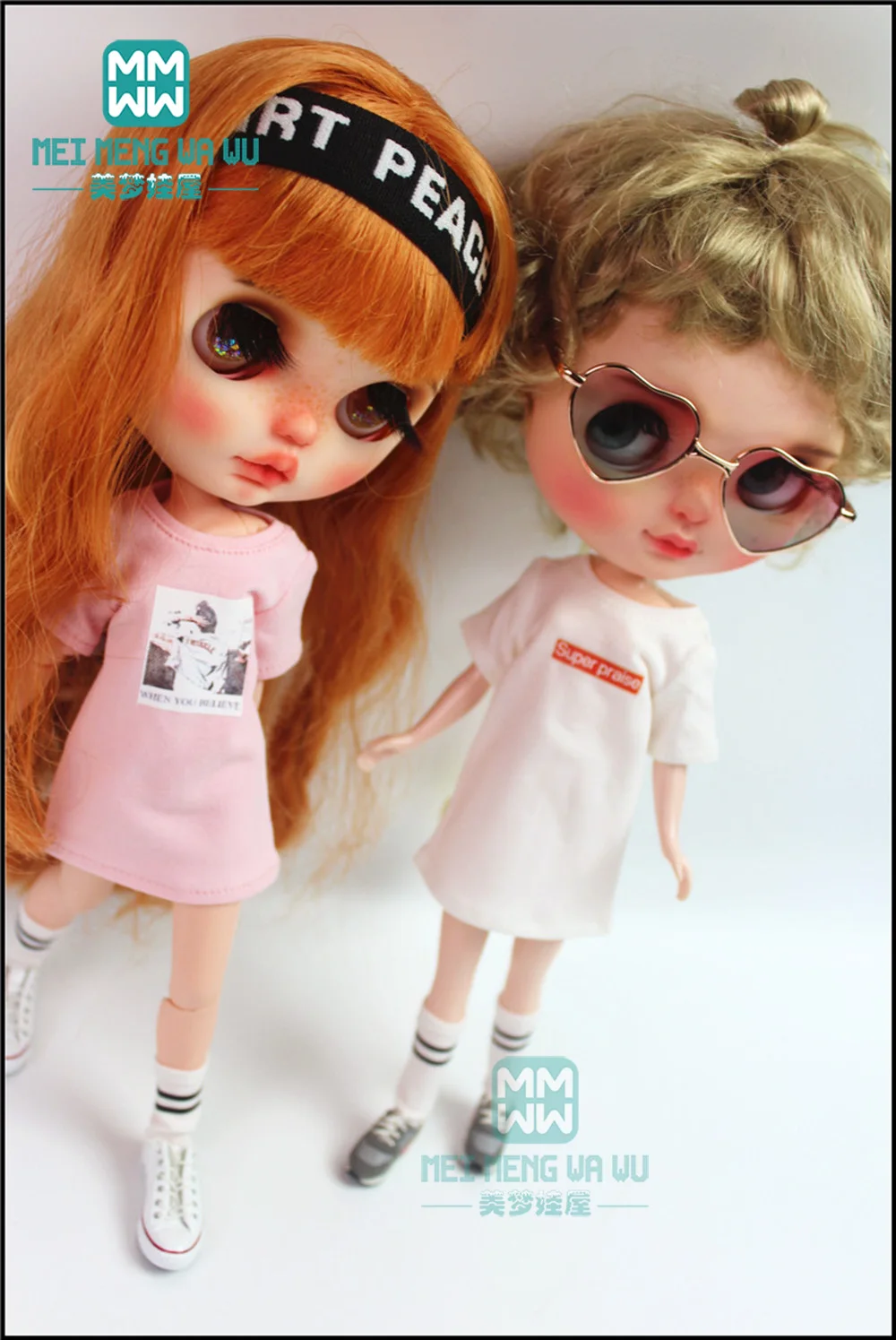 1 шт. Blyth Кукла одежда белый/розовый/черный длинная футболка для Blyth, Azone, obistu, FR 1/6 кукла
