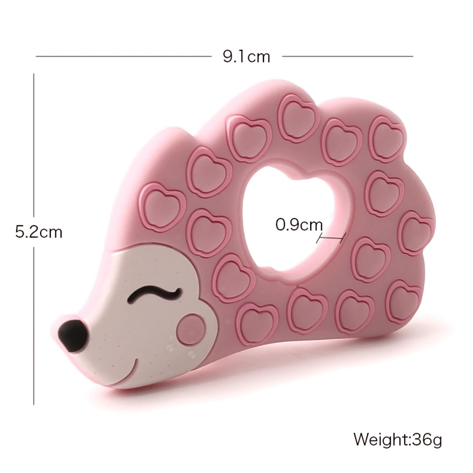 Mordedor de silicona de grado alimenticio para beb&eacute;, mordedor de dentici&oacute;n para beb&eacute;, juguete de regalo de erizo, porcupina, sin BPA, 1 ud.-2