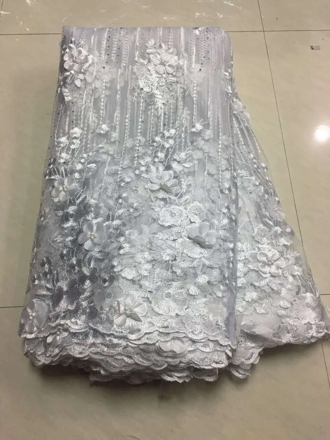 2018 Latest French Nigerian Lace Fabrics High Quality Tulle African Laces Fabric Wedding ALC-ZJ112 | Дом и сад