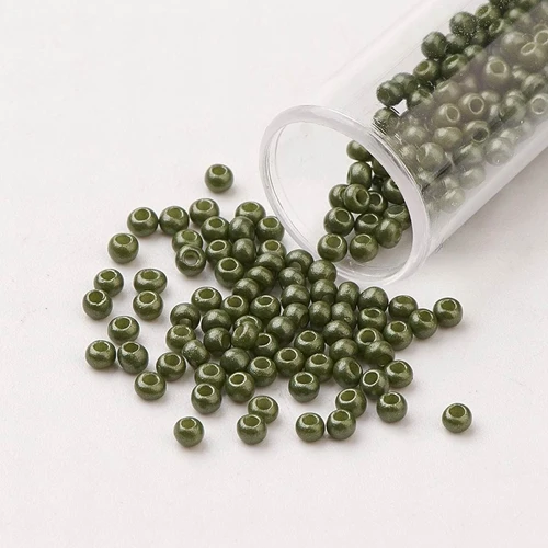 Olive 50 г 2,3x1,5 мм 13/0 FGB бисер, Непрозрачный Стеклянный Бисер, маленькие ювелирные изделия, ожерелье, браслет, бисер класса А, круглое отверстие: 1 мм - Цвет: Olive