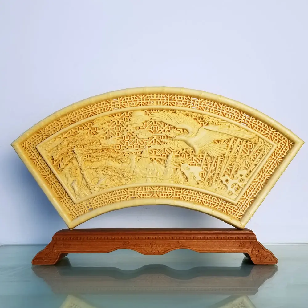 Eagle Fan Shaped Wooden Sculpture Ornaments Eight Cents Across The Sea Chinese Legend Figure Home Decorations | Дом и сад
