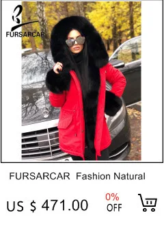 FURSARCAR свободный серый свитер с большой натуральная черно-бурая лиса мех осень зима мода пальто натуральный мех длинный кардиган