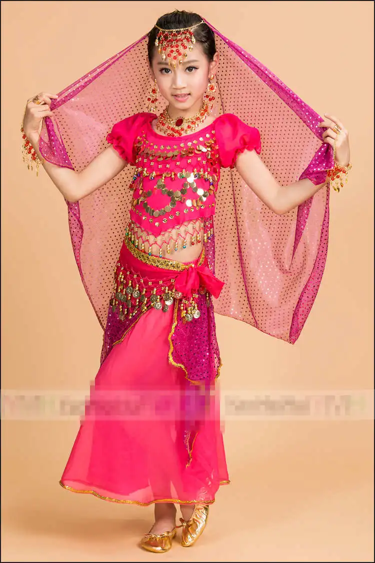 Детские костюмы для танца живота набор восточных танцев девочек одежда