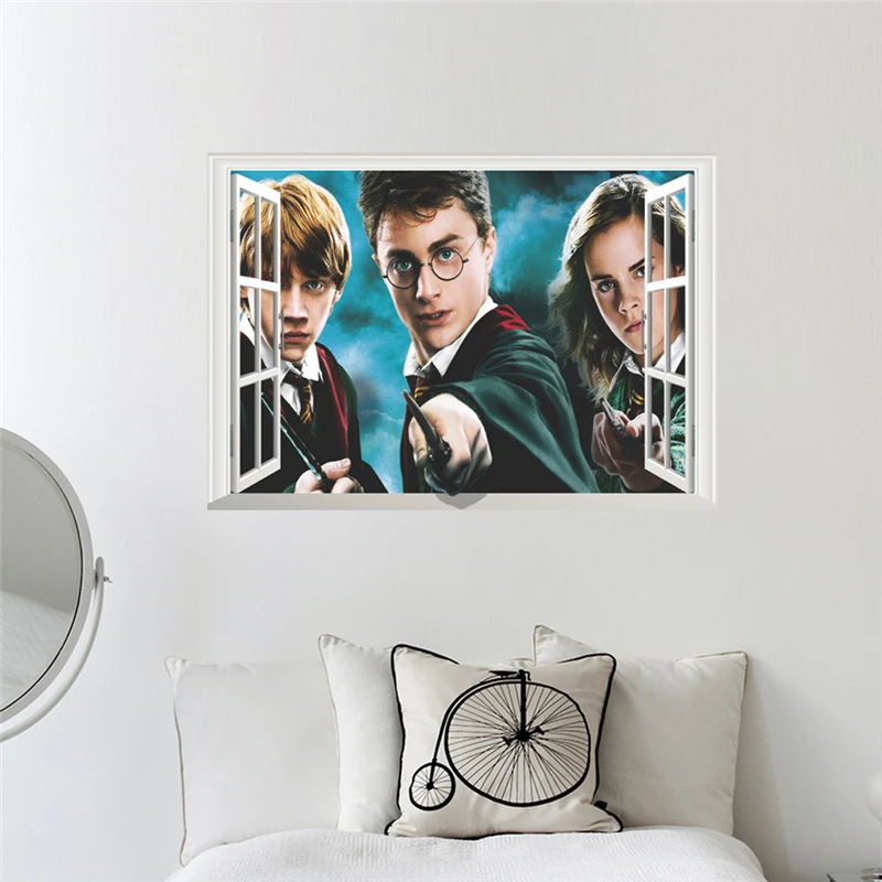 Гарри Поттер, 3D плакат на стену, Хогвартс, настенные наклейки, Волшебный мир, школьные украшения для детской комнаты, наклейки, декоративный Декор