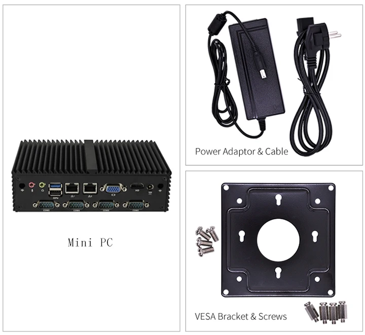 Kasung мини ПК K190X 7 RS232 VGA Dual Lan 8 USB Celeron J1900 четырехъядерный безвентиляторный X86 POS киоск IPC компьютер