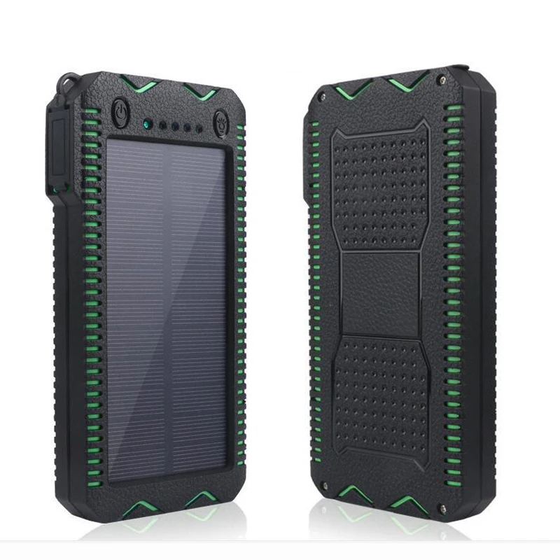 15000mAh солнечный банк питания Портативный внешний аккумулятор на солнечной батареи зарядное устройство с электрическая зажигалка для сигарет для смартфона