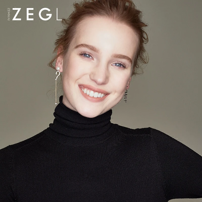 Женские серьги с буквами ZEGL ассиметричные длинные 2019 | Украшения и аксессуары
