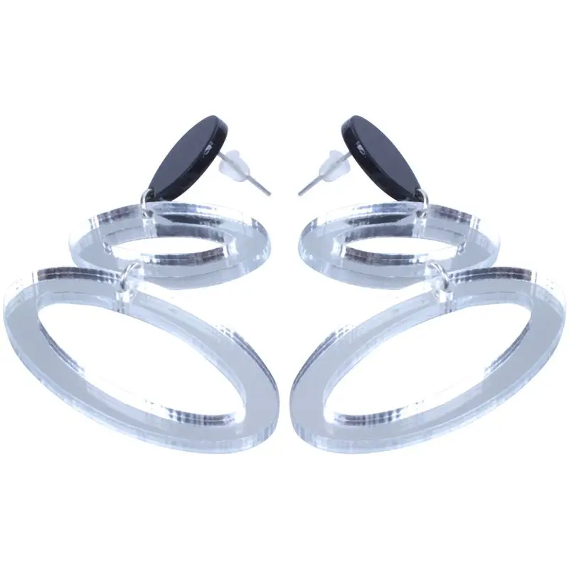 Fashion Geometric Long Earring Drop Earrings Multiple Oval Acrylic Big | Украшения и аксессуары