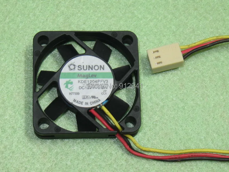 SUNON KDE1204PFV3 4010 40 мм x 40 мм x 10 мм охлаждающий вентилятор 12 В 0,8 Вт 3 провода 3 контактный разъем