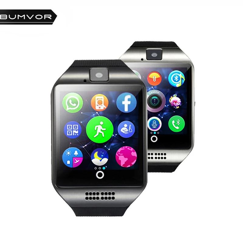 BUMVOR Bluetooth Smart часы Q18 Камера Facebook Whatsapp Twitter синхронизации SMS Smartwatch Поддержка SIM