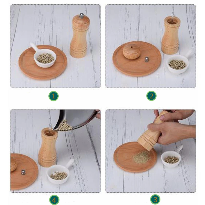 1 шт. Классическая дубовая древесина перец мельница для специй набор ручных