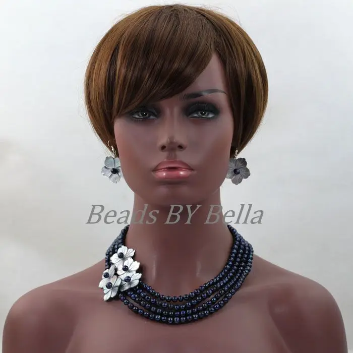 

Женский комплект из колье, серёг и браслета, с жемчугом