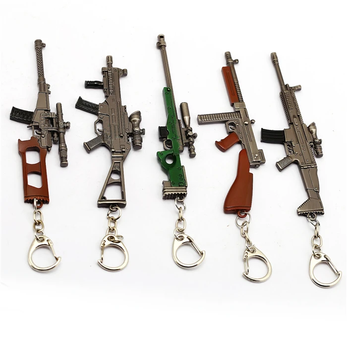 10 стилей Playerunknown's Battlegrounds брелок AKM M16A4 детское игрушечное ружье PUBG брелок 12 см металлический автомобильный брелок ювелирные изделия