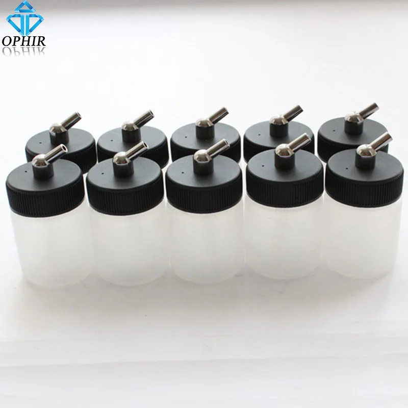 

OPHIR 10 pcs/lot Transparent Airbrush Plastic 22cc bottle Professional paint cup for Single Aciont Airbrush # AC019-10x